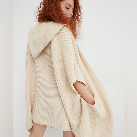 Aerie Hooded Sweater Poncho Throw - Picture 7 of 8